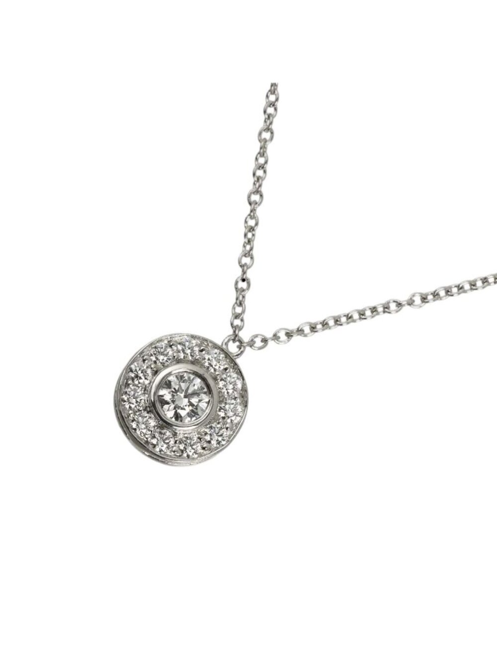 Tiffany & Co Circlet Diamond Necklace 40 Platinum